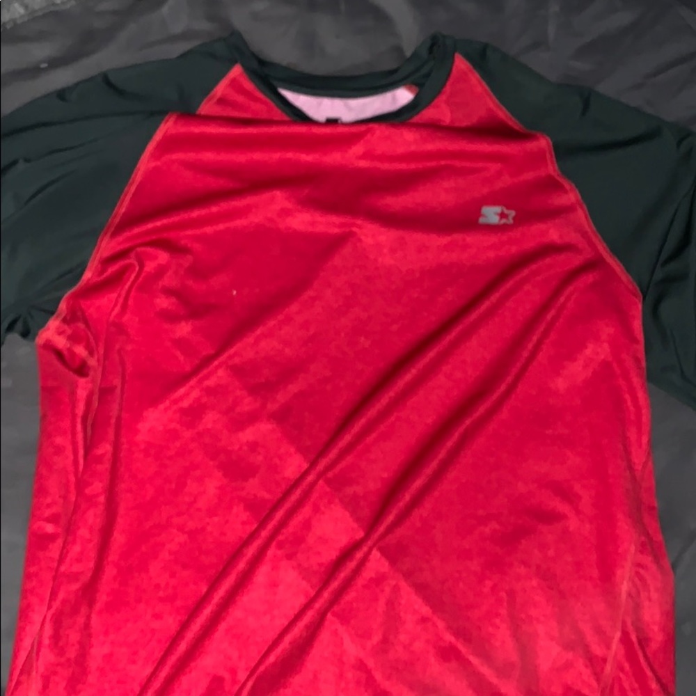 Mens Large Starter Red Long Sleeve Shirt
